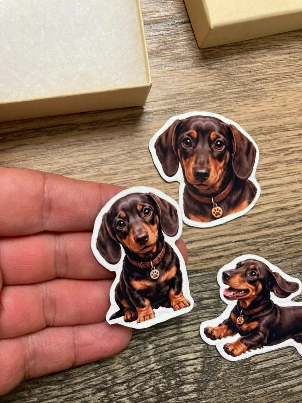 3 Dachshund Dog Magnets Wiener Dog Puppy Refrigerator Fridge Decor Gift